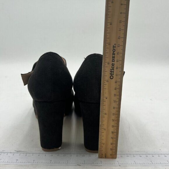 YDN Women Square Toe Platform Pumps Chunky Low Heel Mary Janes Ankle Strap